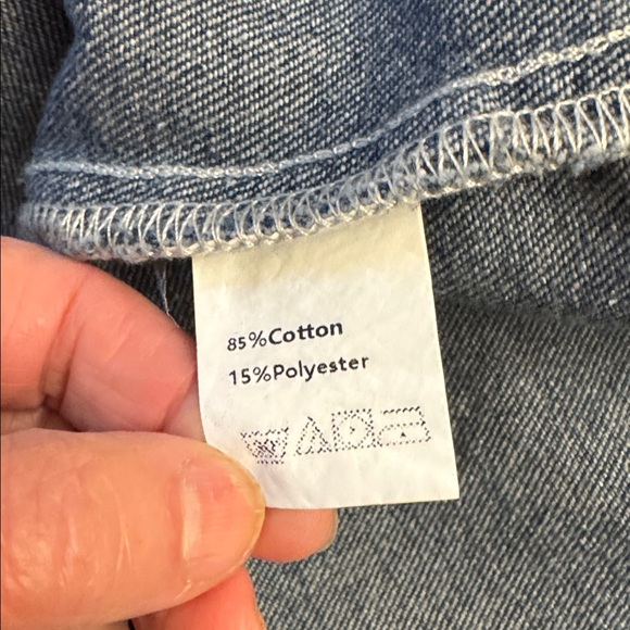 Denim Dress/Coat. Long. Size Small. Bracelet length sleeves. Side pockets 
NWT - Picture 6 of 8